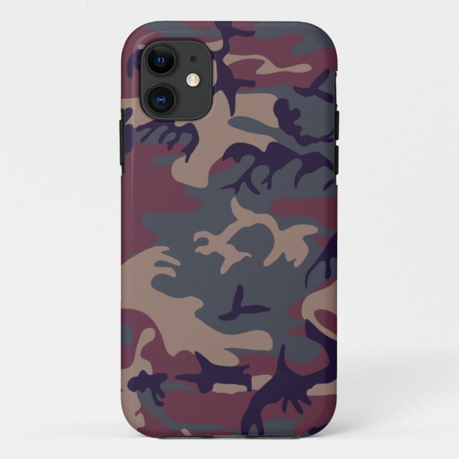 Funda De Case-Mate Para iPhone Diseño marrón gris rojo del camuflaje (Reverso)