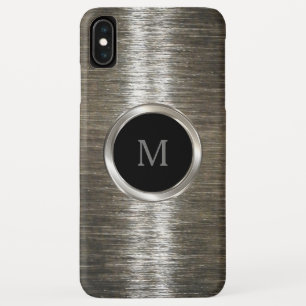 Funda Para iPhone XS Max Diseño metálico de plata del monograma de los