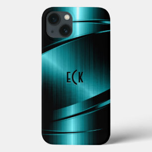 title_seo2 Diseño metálico verde turquesa monogramado