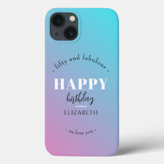 Funda Para iPhone 13 Diseño Minimalista de cumpleaños en colores pastel
