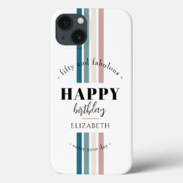 Funda Para iPhone 13 Diseño Minimalista de cumpleaños en colores pastel