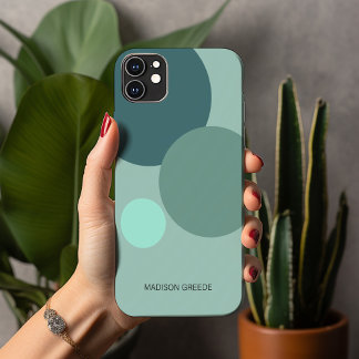 Funda Para iPhone 13 Pro Max Diseño Minimalista moderno, monograma verde elegan