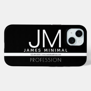 Funda Para iPhone 15 Diseño minimalista profesional moderno Blanco y