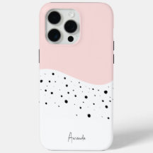 Diseño mínimo rosa con puntos Funda-Mate iPhone ca