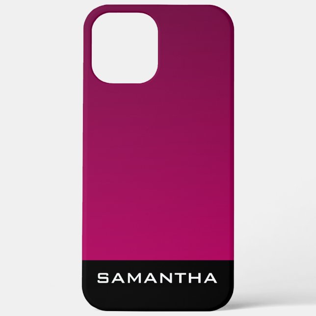 Funda De Case-Mate Para iPhone Diseño moderno de monograma gradiente patrón púrpu (Reverso )