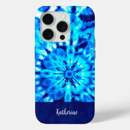 FUNDA PARA iPhone 15 PRO DISEÑO NAVY AZUL PERSONALIZADO TIE DYE