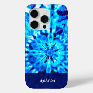 FUNDA PARA iPhone 15 PRO DISEÑO NAVY AZUL PERSONALIZADO TIE DYE