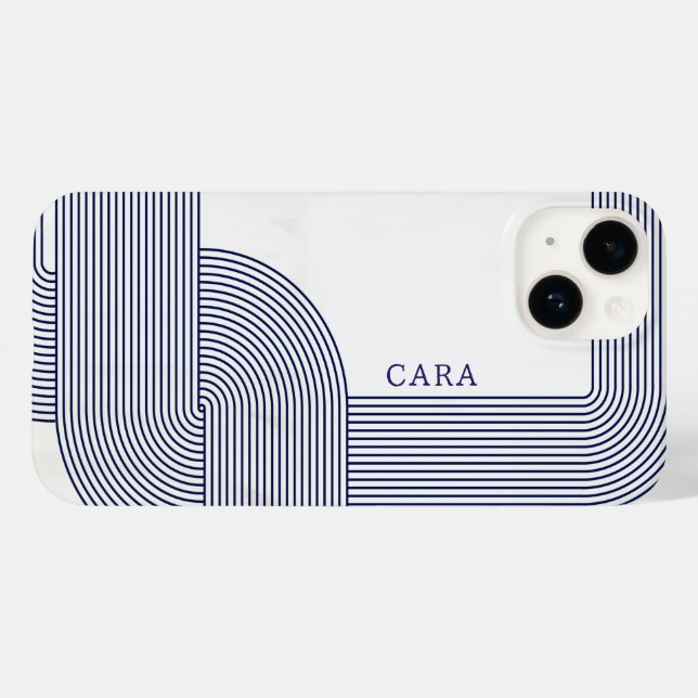 Funda De Case-Mate Para iPhone Diseño Navy Blue Bauhaus (Reverso  (Horizontal))