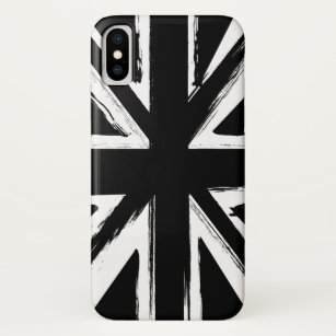 Funda Para iPhone X Diseño negro abstracto retro del Union Jack