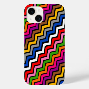 Funda Para iPhone 14 De Case-Mate Diseño negro de zigzag Chevron multicolor
