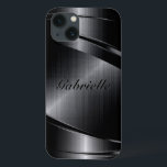 title_seo2 Diseño negro metálico Aspecto de aluminio cepillad<br><div class="desc">Luminoso aspecto de aluminio cepillado metálico negro brillante. Personalizado y monograma opcional. Diseño masculino de Guay. Disponible en otros productos</div>