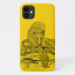 Funda Para iPhone 11 Diseño negro y amarillo de Wolf y Raven