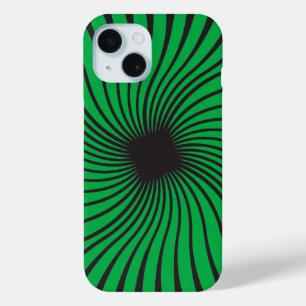 Funda Para iPhone 15 Diseño negro y verde Kaleidoscope