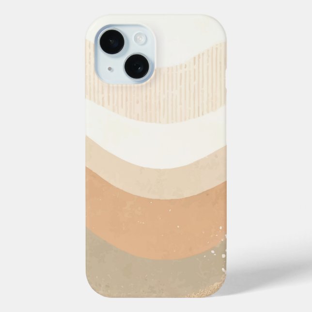 Funda De Case-Mate Para iPhone Diseño Neutral Terroso de Olas Retro Mod (Reverso )
