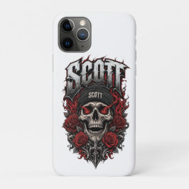 Funda Para iPhone 11 Pro Diseño personalizado de cráneo gótico Scott