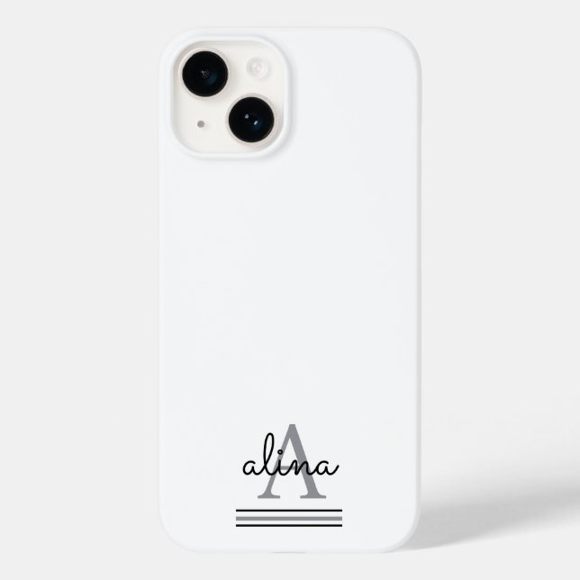 Funda De Case-Mate Para iPhone Diseño personalizado simple Monograma (Reverso )