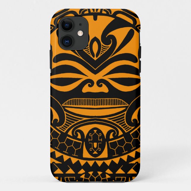 Funda De Case-Mate Para iPhone Diseño polinesio de la máscara del tiki (Reverso)