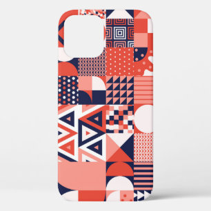 Funda Para iPhone 12 Diseño retro Bauhaus, geométrico colorido.