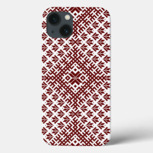 Funda Para iPhone 13 Diseño rojo tradicional letón