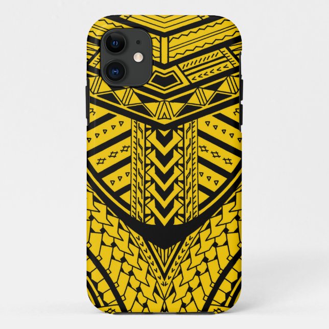 Funda De Case-Mate Para iPhone Diseño samoano tribal del tatuaje en simetría (Reverso)