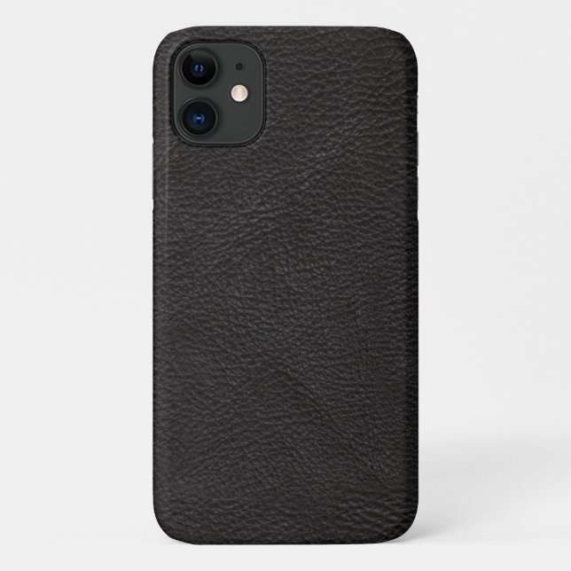 Funda De Case-Mate Para iPhone Diseño texturizado de cuero negro (Reverso)