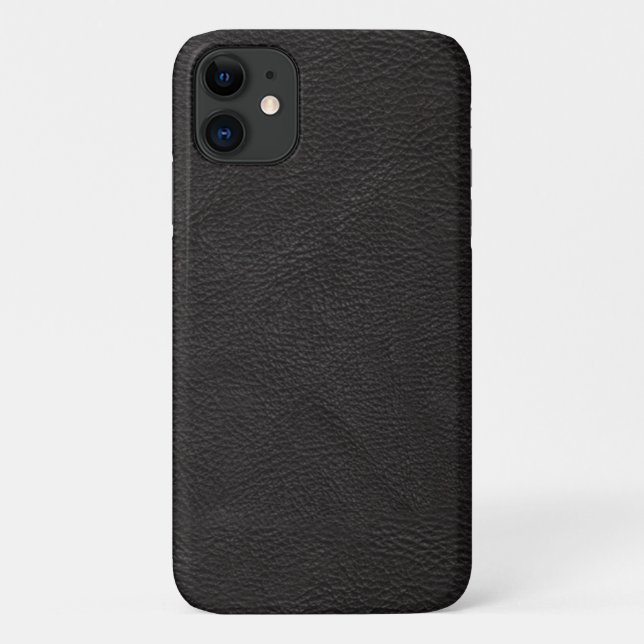 Funda De Case-Mate Para iPhone Diseño texturizado de cuero negro (Reverso)