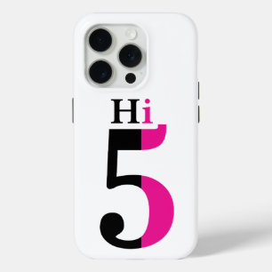 Funda Para iPhone 15 Pro Diseño tipográfico moderno de cinco colores rosado