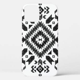 Funda Para iPhone 12 Diseño tribal: blanco negro dibujado a mano