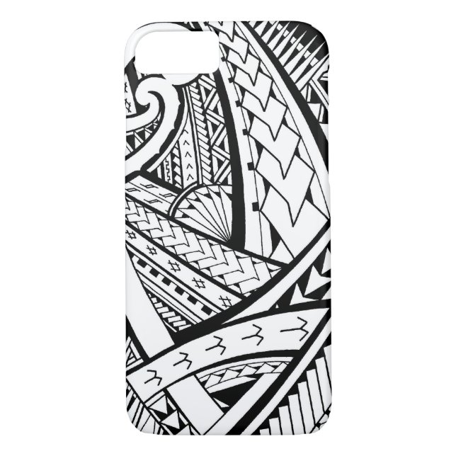 Funda De Case-Mate Para iPhone Diseño tribal samoano del tatuaje con las puntas (Reverso)