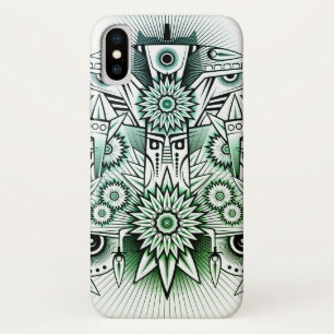 Funda Para iPhone X Diseño Tribal Tinte Verde