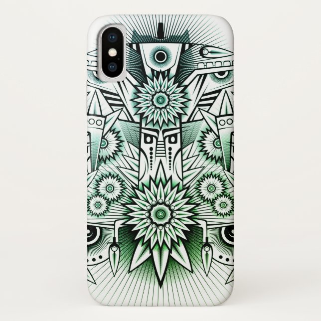 Funda De Case-Mate Para iPhone Diseño Tribal Tinte Verde (Reverso)