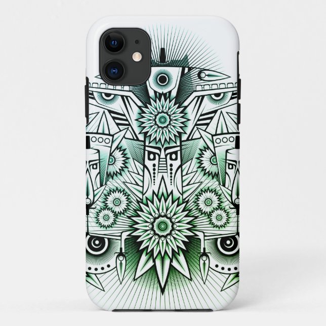 Funda De Case-Mate Para iPhone Diseño Tribal Tinte Verde (Reverso)