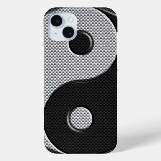 Funda De Case-Mate Para iPhone Diseño Yin Yang en estilo de impresión de fibra de (Reverso )