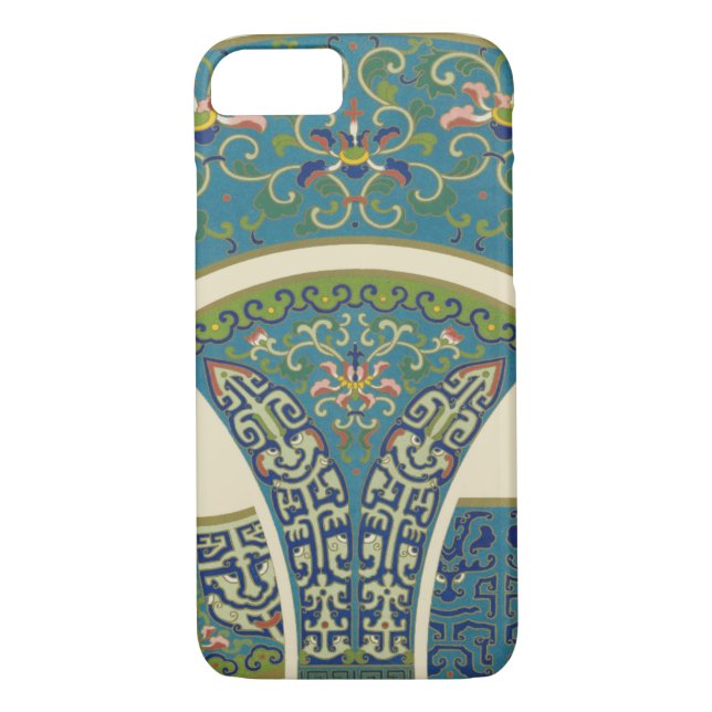 Funda De Case-Mate Para iPhone Diseños orientales azules con caras sonrientes (Reverso)