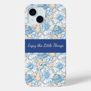 Funda Para iPhone 15 Disfruta las Cosas Pequeñas Estampado Floral