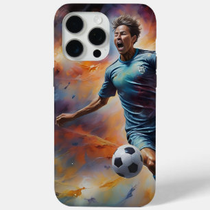 Funda Para iPhone 15 Pro Max Disparo de futbol de nebulosa espacial