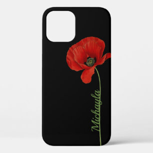 Funda Para iPhone 12 Disquetera roja simple personalizada en negro