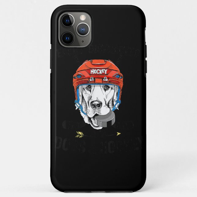 Funda De Case-Mate Para iPhone Distraídos Fácilmente Por Perros Y Hockey (Reverso)