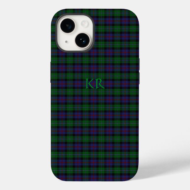Funda De Case-Mate Para iPhone Distrito de Argyll Tartán con monograma/ nombre (Reverso )