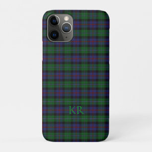 Funda Para iPhone 11 Pro Distrito de Argyll Tartán con monograma/ nombre