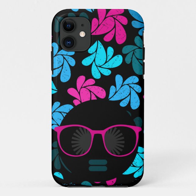 Funda De Case-Mate Para iPhone Diva Afro Turquesa y Rosa Caliente (Reverso)