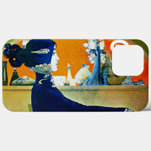 FUNDA PARA iPhone 13 PRO MAX DIVA EN AZUL, BELLEZA DE MODA MONOGRAMA
