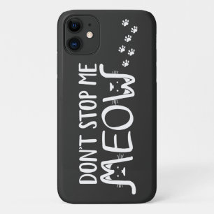 Funda Para iPhone 11 Diversión Caprichosa Tipografía de Gato Blanco y N