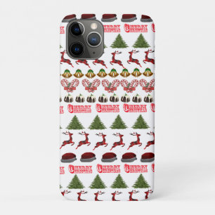 Funda Para iPhone 11 Pro Diversión En El Patrón De Tiempo De Los Navidades,