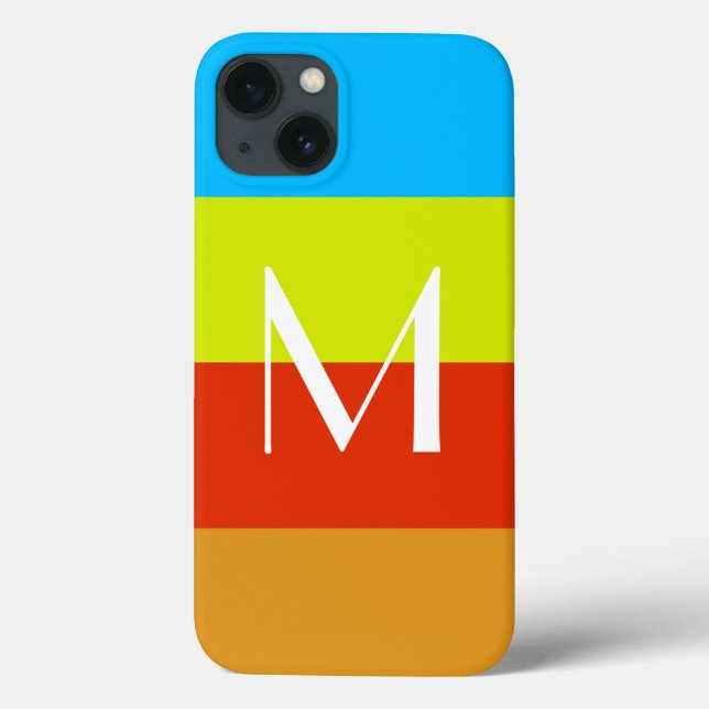 Funda De Case-Mate Para iPhone Diversión personalizada del verano del monograma (Reverso)