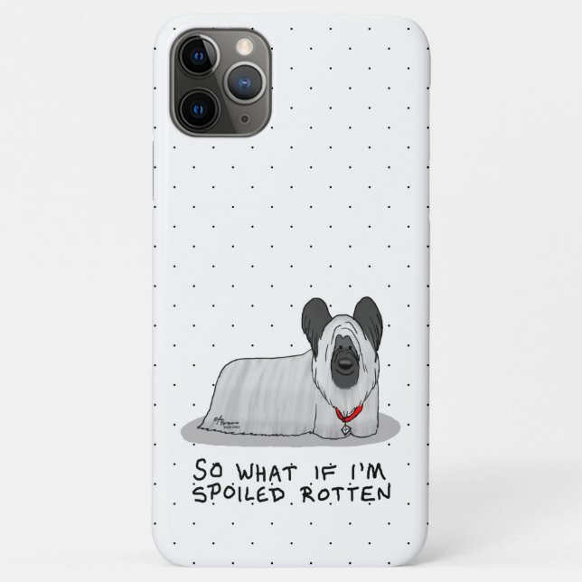 Funda De Case-Mate Para iPhone Diversión satina de Skye Terrier (plata) (Reverso)