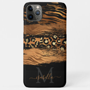 Funda Para iPhone 11 Pro Max Diverso Monograma Modern Glitter Cobre Script