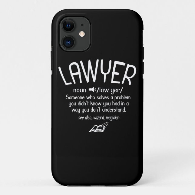 Funda De Case-Mate Para iPhone Divertida definición de abogado (Reverso)