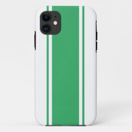 Funda Para iPhone 11 Divertidas Rayas Deportivas Anchas Brillantes Verd
