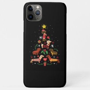 Funda Para iPhone 11 Pro Max Divertido árbol de Navidad Dachshund